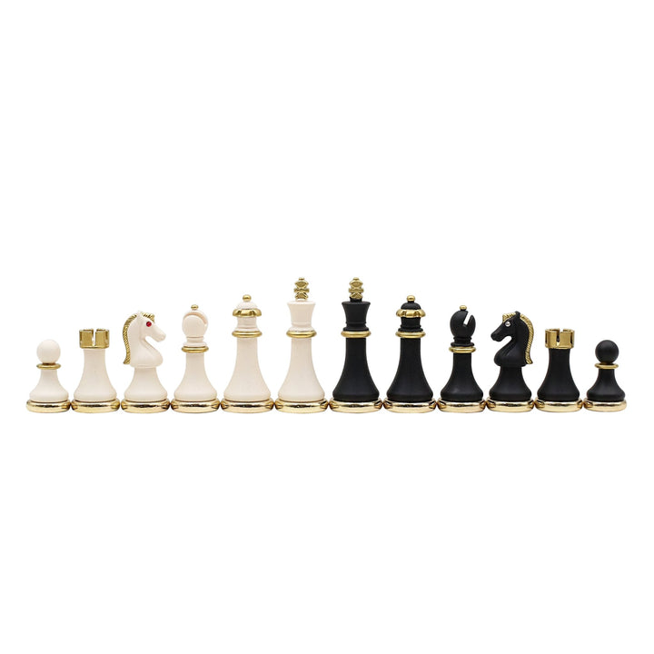 37 CM (15") Storage Chess Set with Metal Weighted Soft Touch Figures (White vs Black) - Cooper Chess