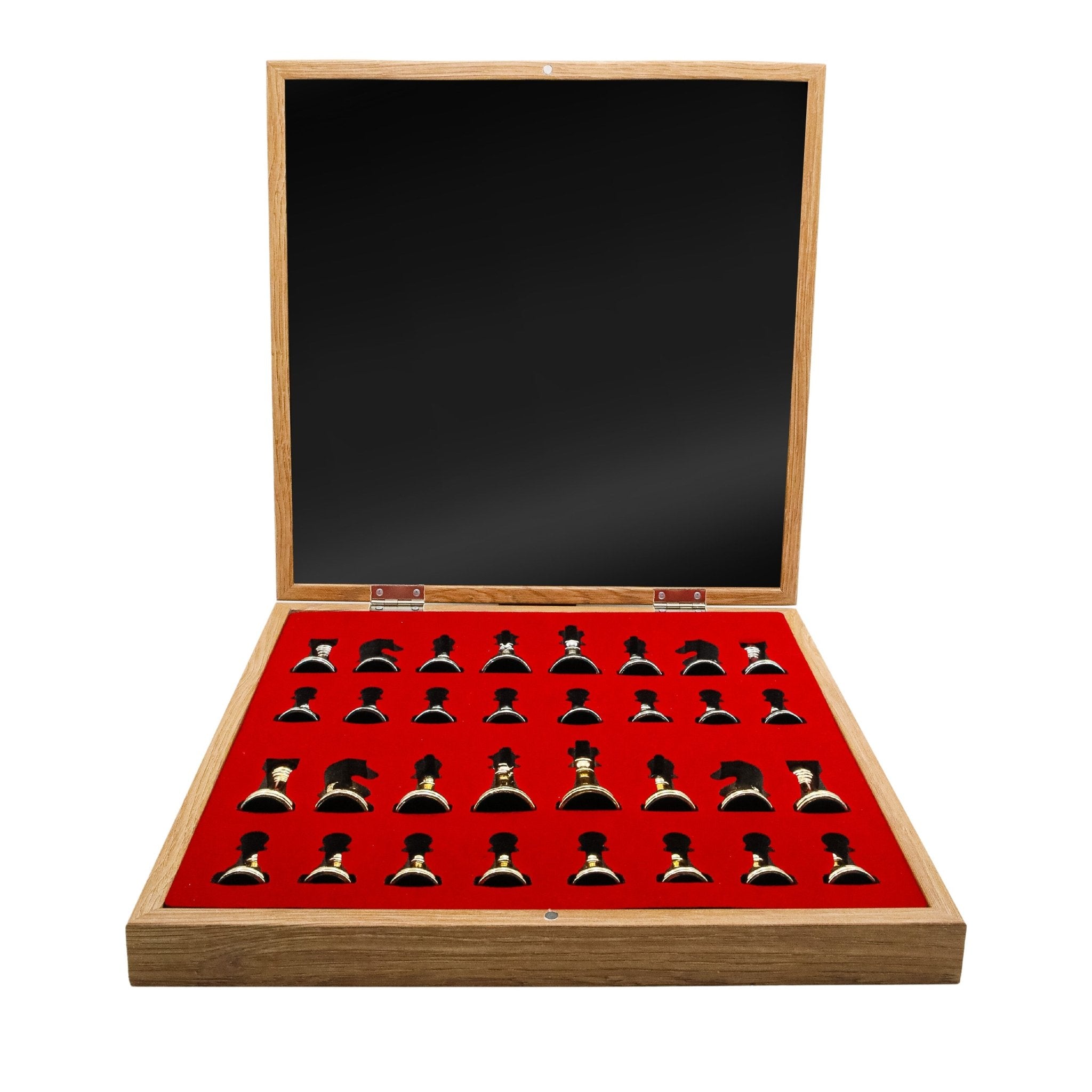 Storage Chess Set with Metal Weighted Staunton Figures (Gold vs Silver) | 37 CM (15") Storage Chess Board | Classic Metal Figures - Cooper Chess