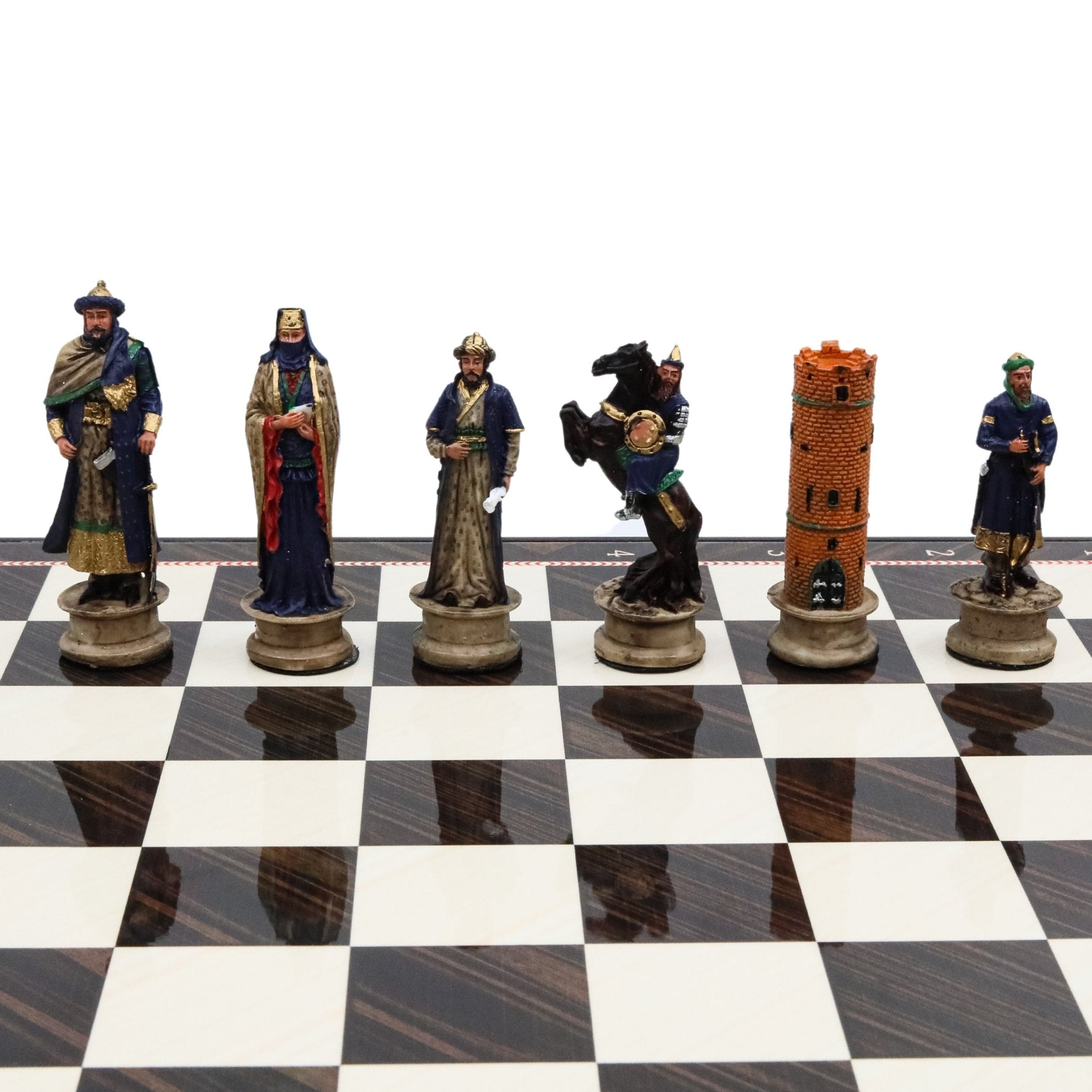 37 CM (15") Storage Chess Set with Hand - painted Figures (Arabs vs Crusaders) - Cooper Chess