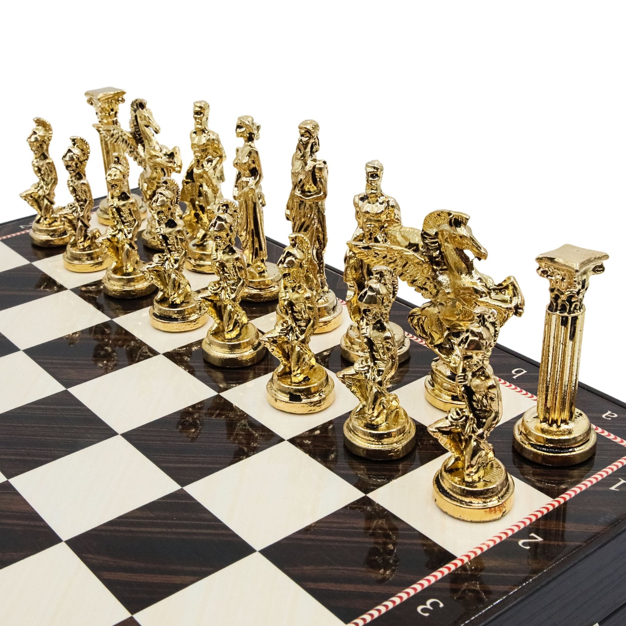 37 CM (15") Storage Chess Set with Die Cast Metal Figures (Mythology Pegasus) - Cooper Chess