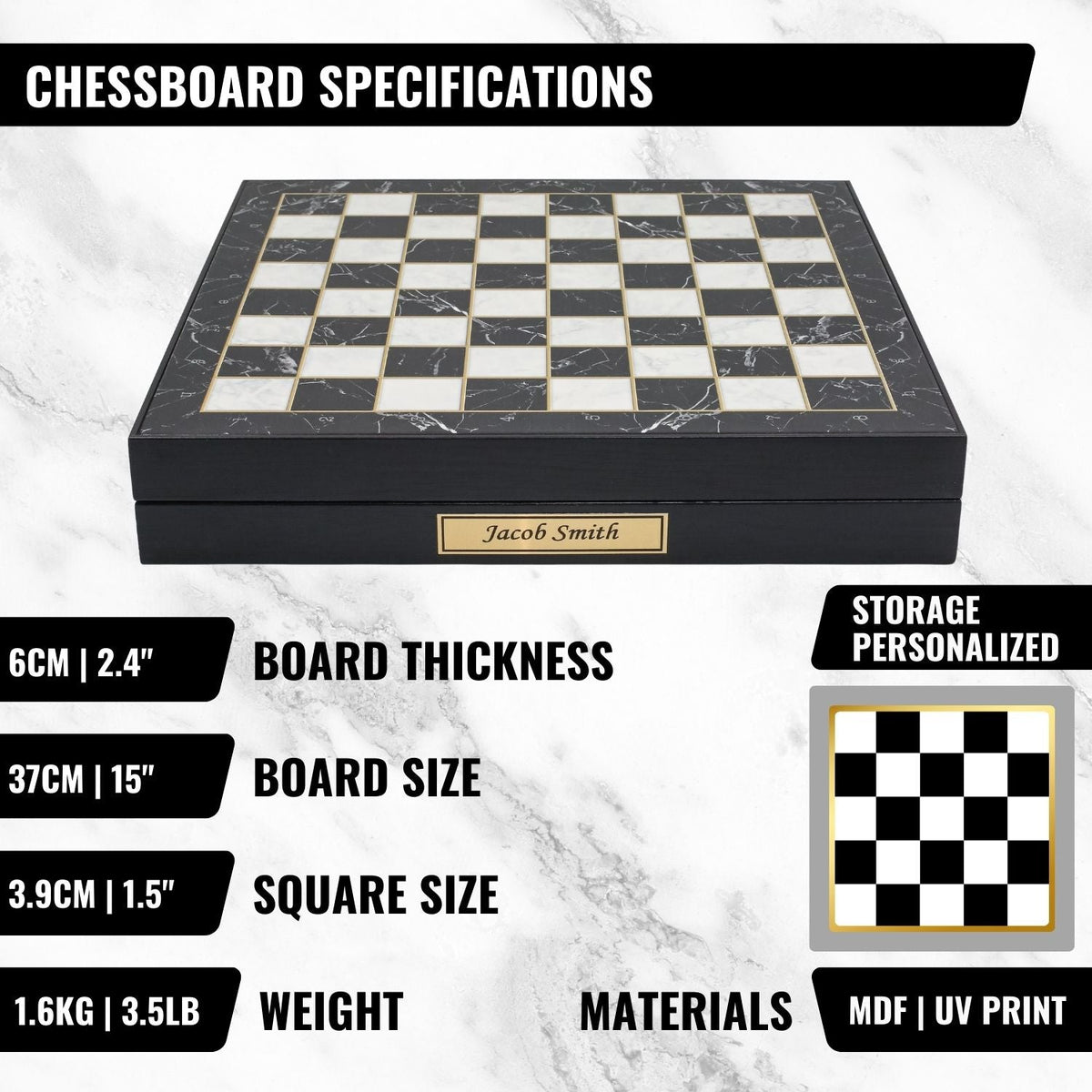 Storage Chess Set 37 CM (15") with Weighted Solid Wood Chessmen (German Staunton) - Cooper Chess