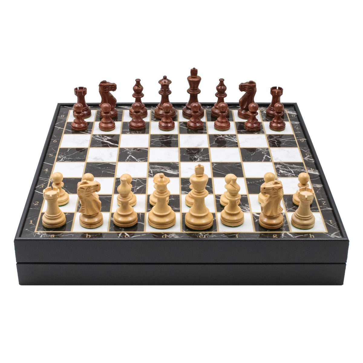Storage Chess Set 37 CM (15") with Weighted Solid Wood Chessmen (German Staunton) - Cooper Chess