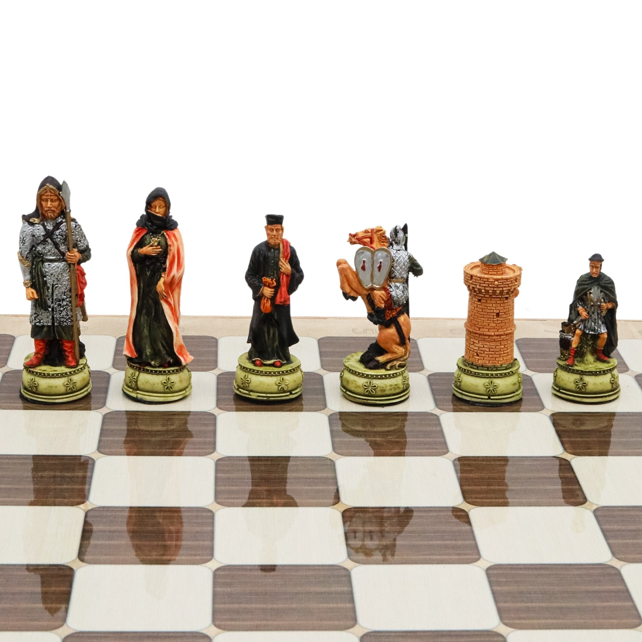 37 CM (15") Storage Chess Set with Hand - painted Figures (Camelot King Arthur) - Cooper Chess