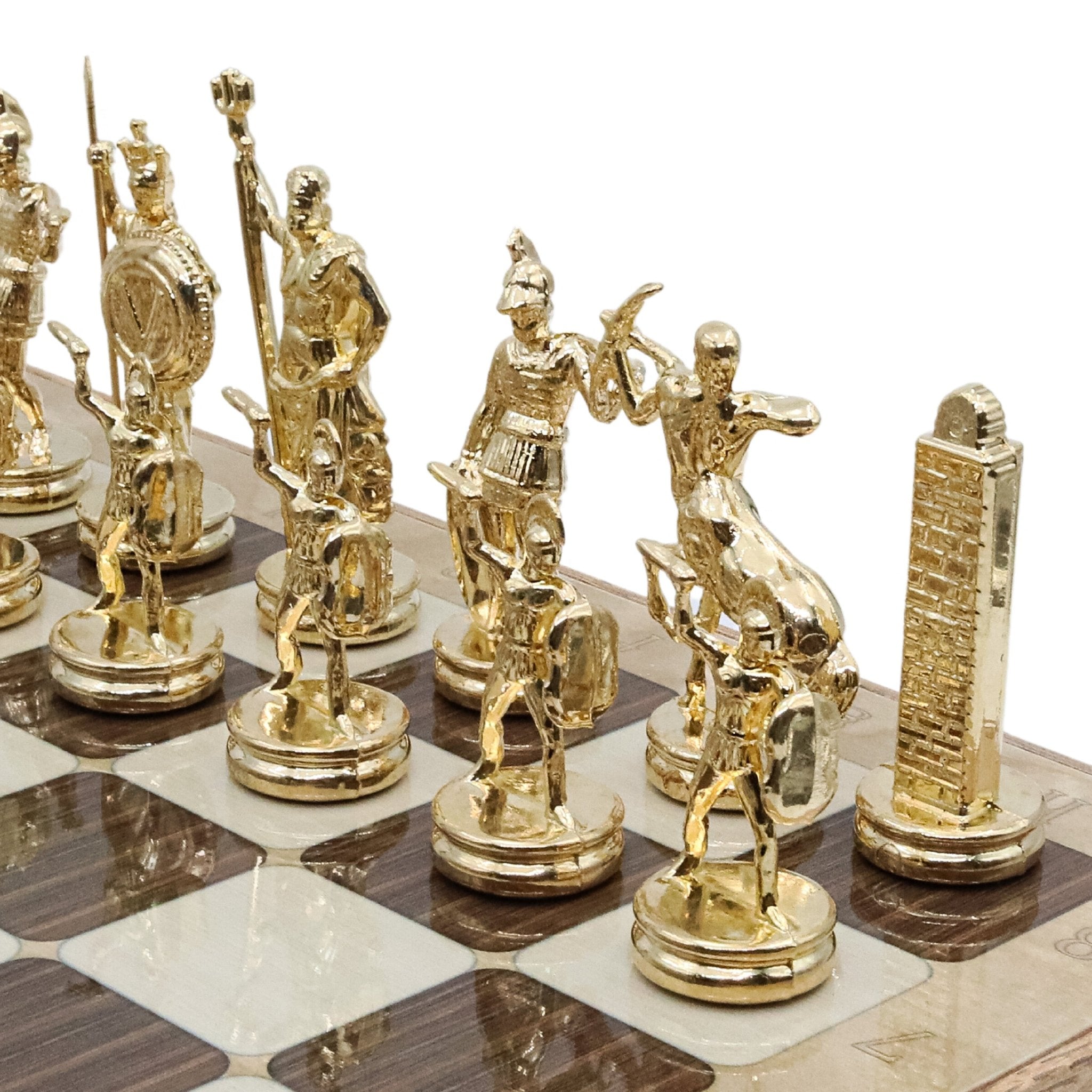 37 CM (15") Storage Chess Set with Die Cast Metal Figures (Greek Poseidon) - Cooper Chess