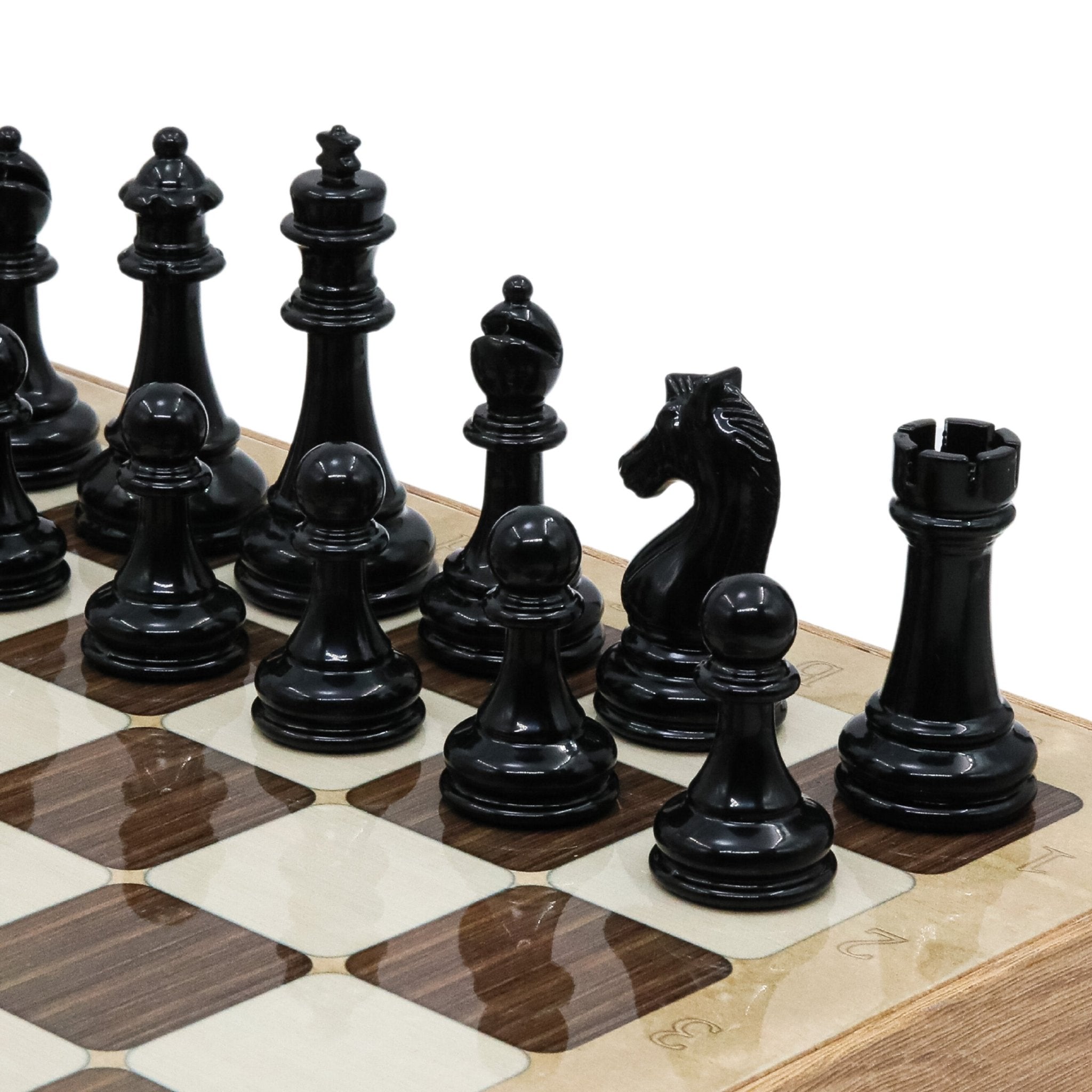 37 CM (15") Storage Chess Set with Metal Weighted Staunton Figures (Black vs Silver) - Cooper Chess