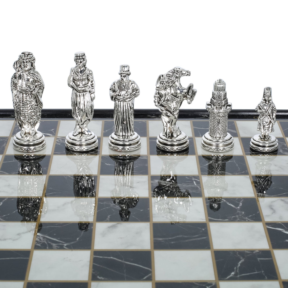 30 CM (12") Storage Chess Set with Die Cast Metal Figures (Ottoman vs Crusaders) - Cooper Chess