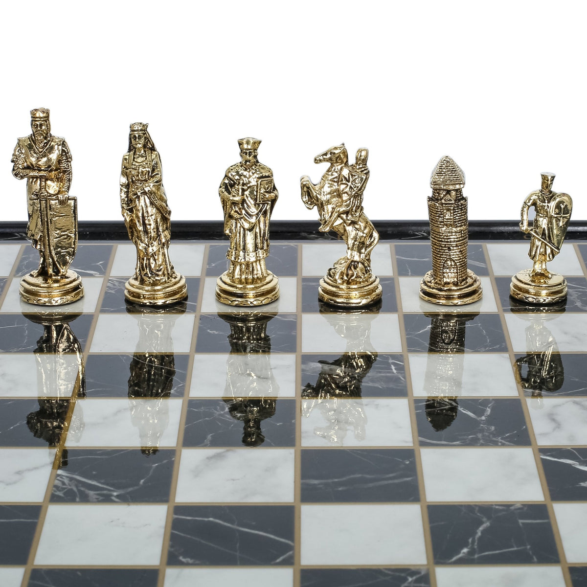 30 CM (12") Storage Chess Set with Die Cast Metal Figures (Ottoman vs Crusaders) - Cooper Chess