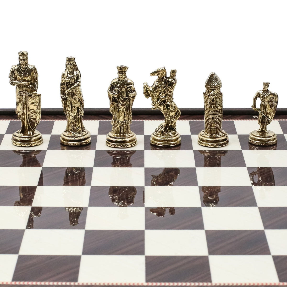 30 CM (12") Storage Chess Set with Die Cast Metal Figures (Ottoman vs Crusaders) - Cooper Chess