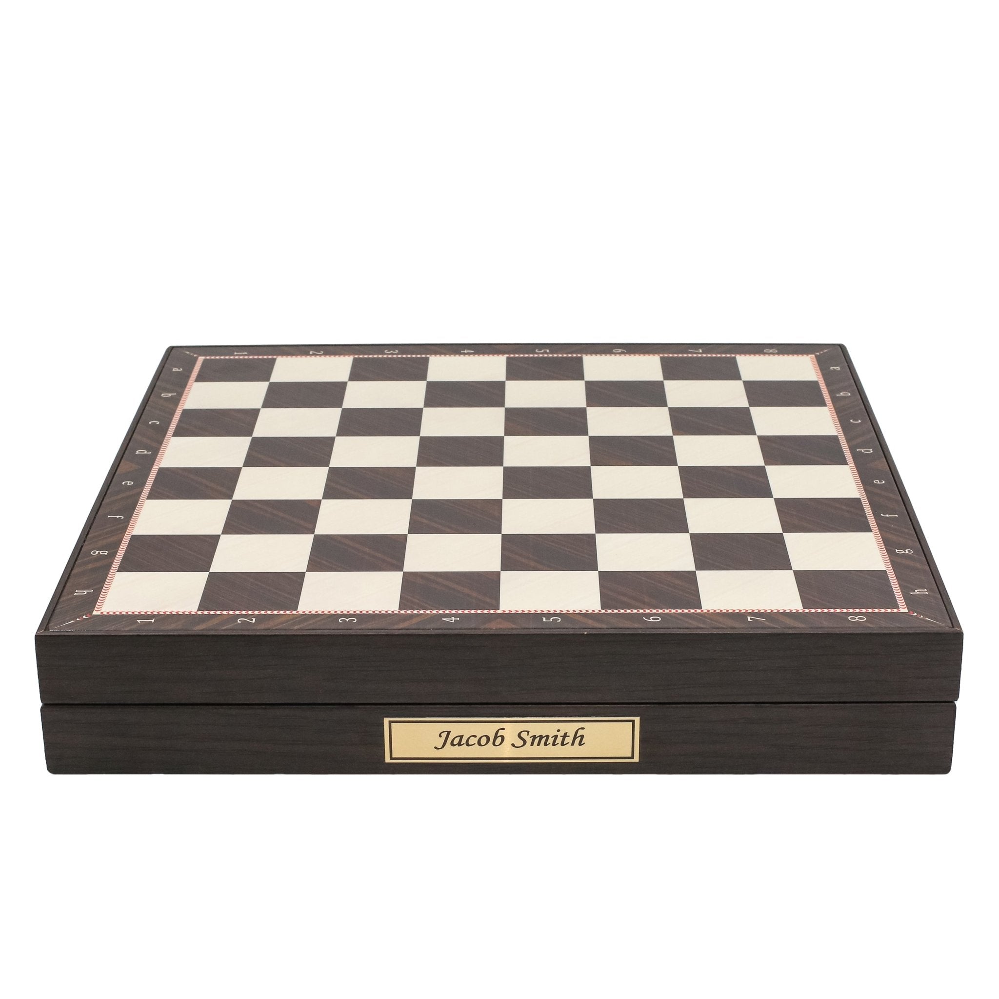 Metal Chess Set with Storage | Staunton Weighted Pieces | Walnut Patterned Board - Cooper Chess