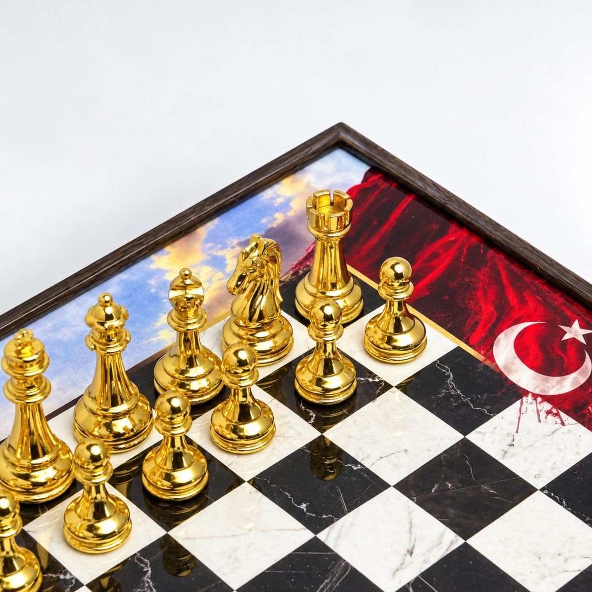 Atatürk Special Collection Chess Set 37 CM (15") | Metal Weighted Staunton Figures w/ Extra Figures & Lapel Pin - Cooper Chess