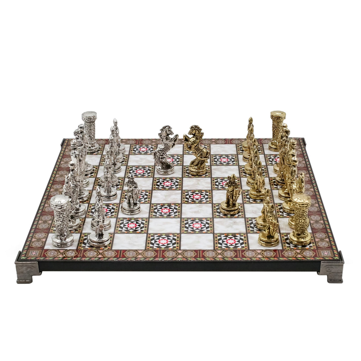 British Army Metal Chess Set | Chess Board w/ Metal Legs 30CM (12") - Cooper Chess
