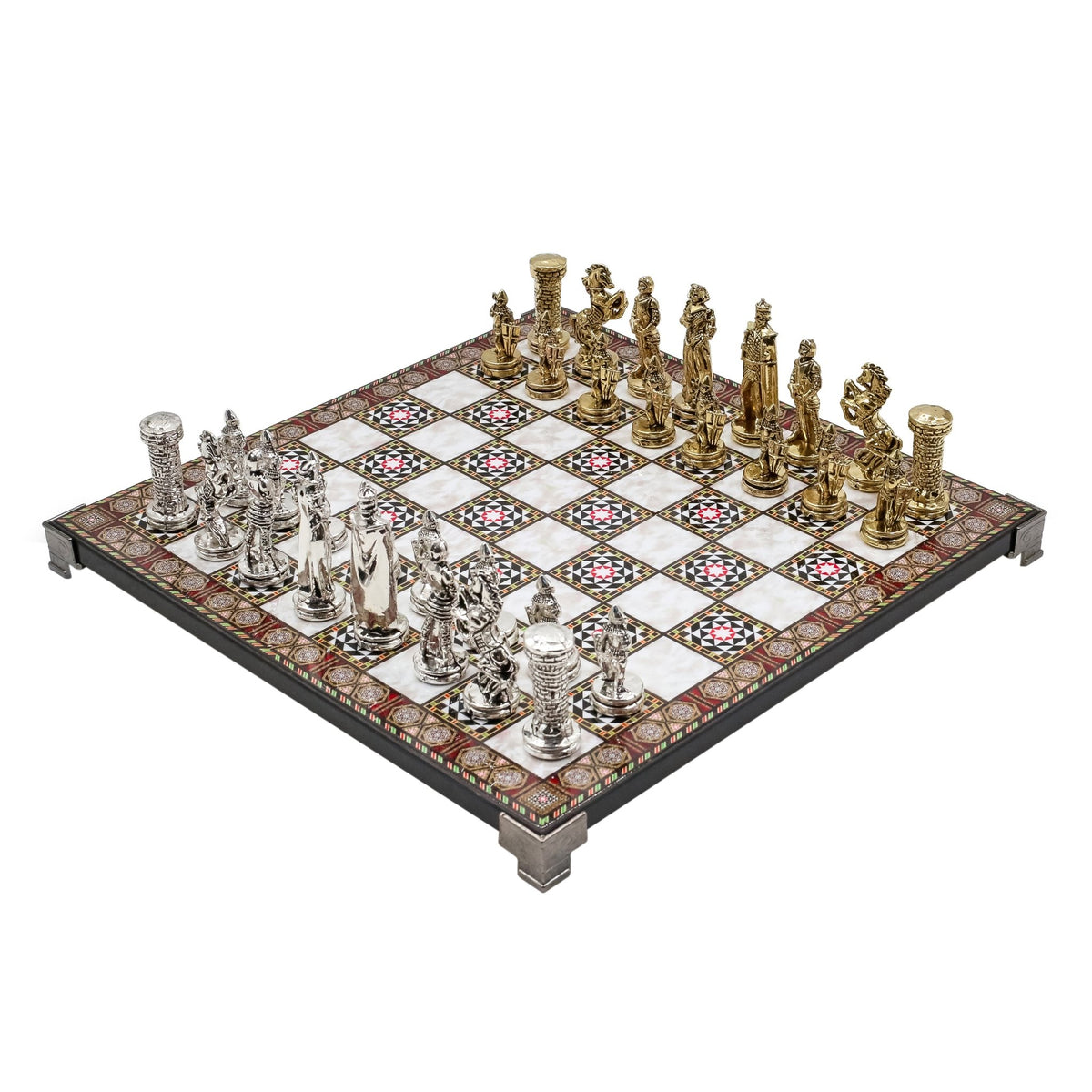 British Army Metal Chess Set | Chess Board w/ Metal Legs 30CM (12") - Cooper Chess