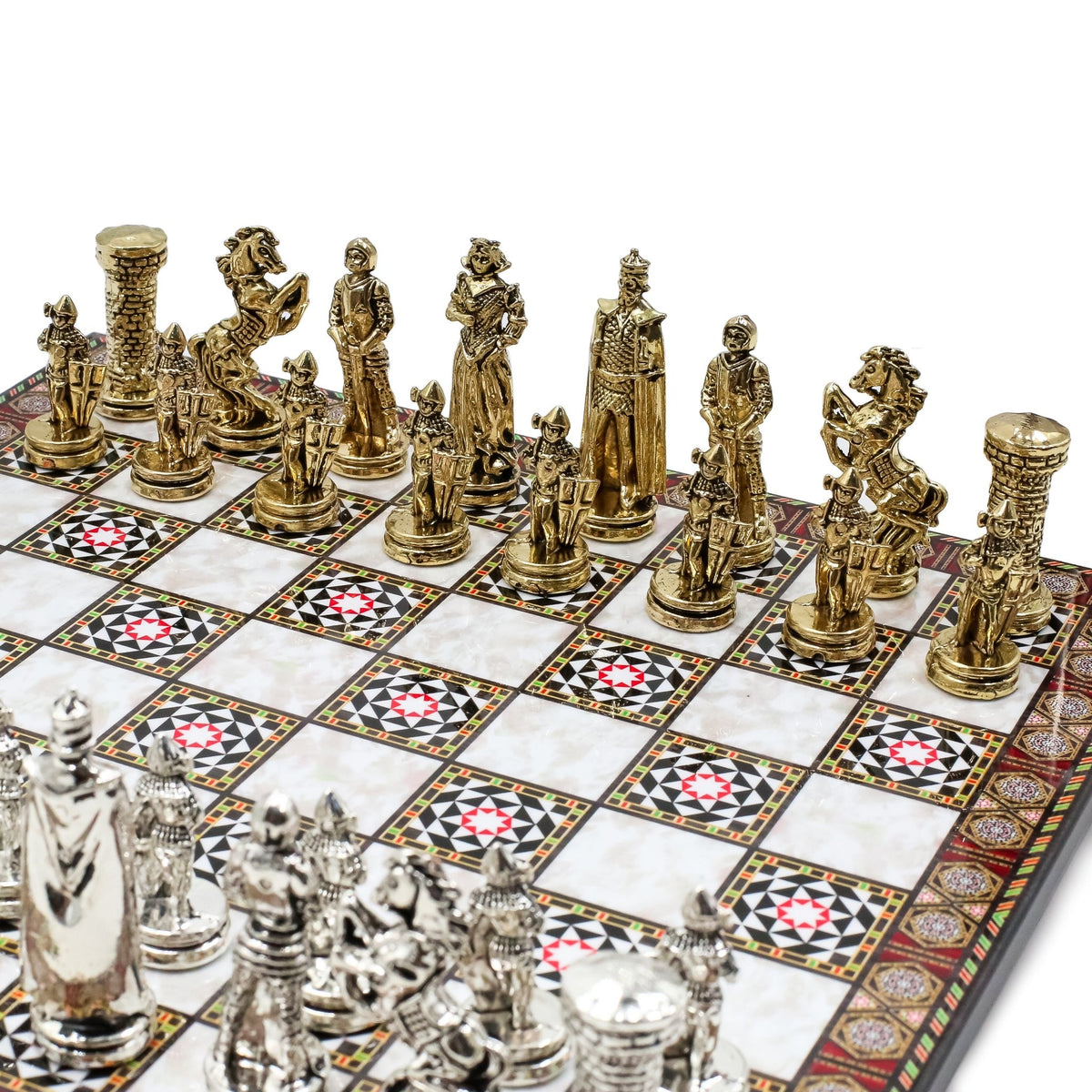 British Army Metal Chess Set | Chess Board w/ Metal Legs 30CM (12") - Cooper Chess