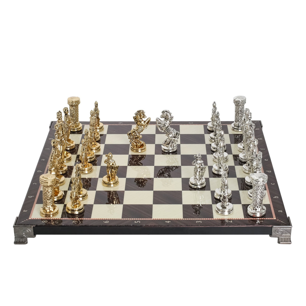 British Army Metal Chess Set | Chess Board w/ Metal Legs 30CM (12") - Cooper Chess