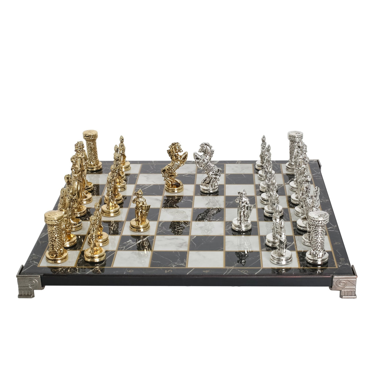 British Army Metal Chess Set | Chess Board w/ Metal Legs 30CM (12") - Cooper Chess