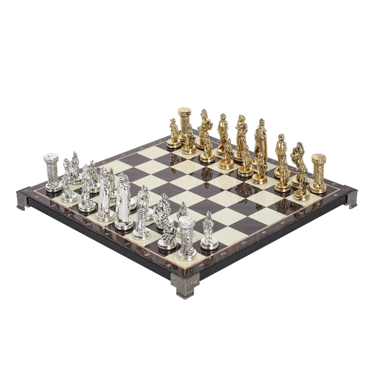 British Army Metal Chess Set | Chess Board w/ Metal Legs 30CM (12") - Cooper Chess