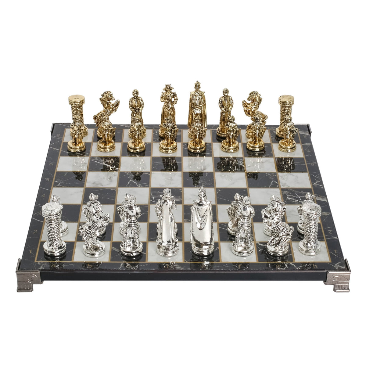 British Army Metal Chess Set | Chess Board w/ Metal Legs 30CM (12") - Cooper Chess