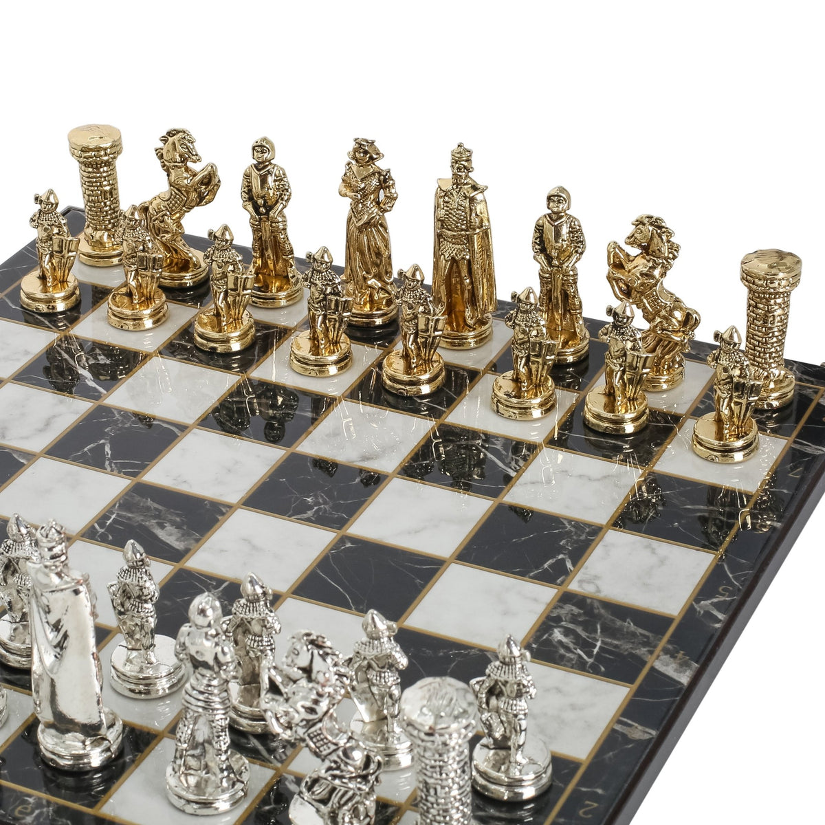 British Army Metal Chess Set | Chess Board w/ Metal Legs 30CM (12") - Cooper Chess