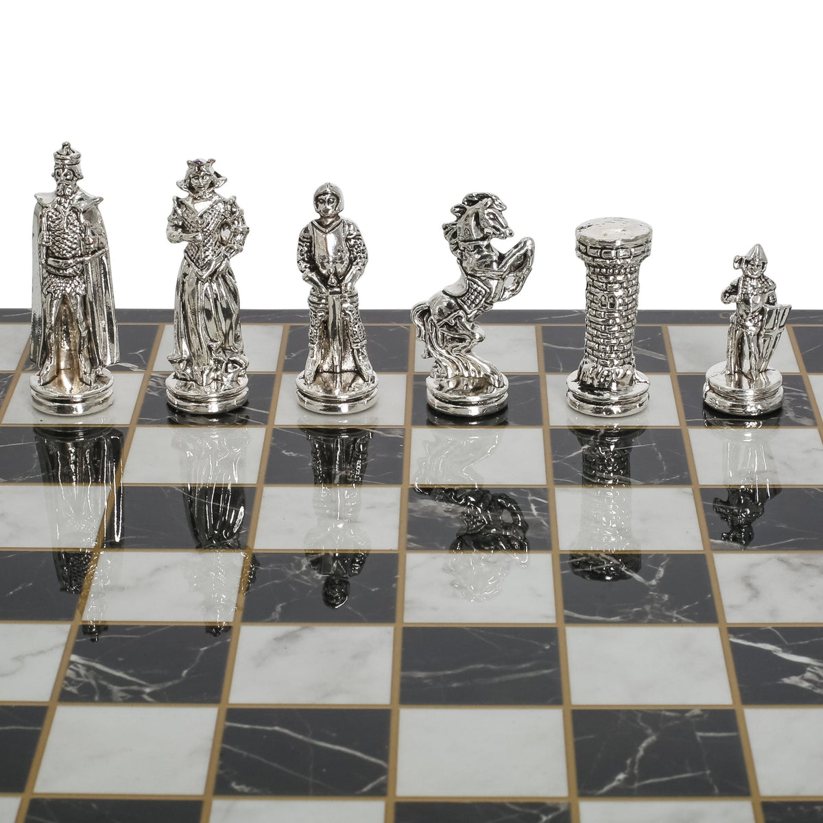 British Army Metal Chess Set | Chess Board w/ Metal Legs 30CM (12") - Cooper Chess