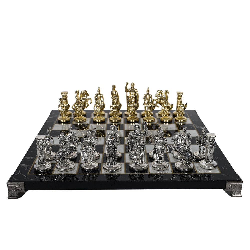 Caesar Chess Set Roman Empire Caesar Metal Chess Set | Chess Board w/ Metal Legs 30CM ...