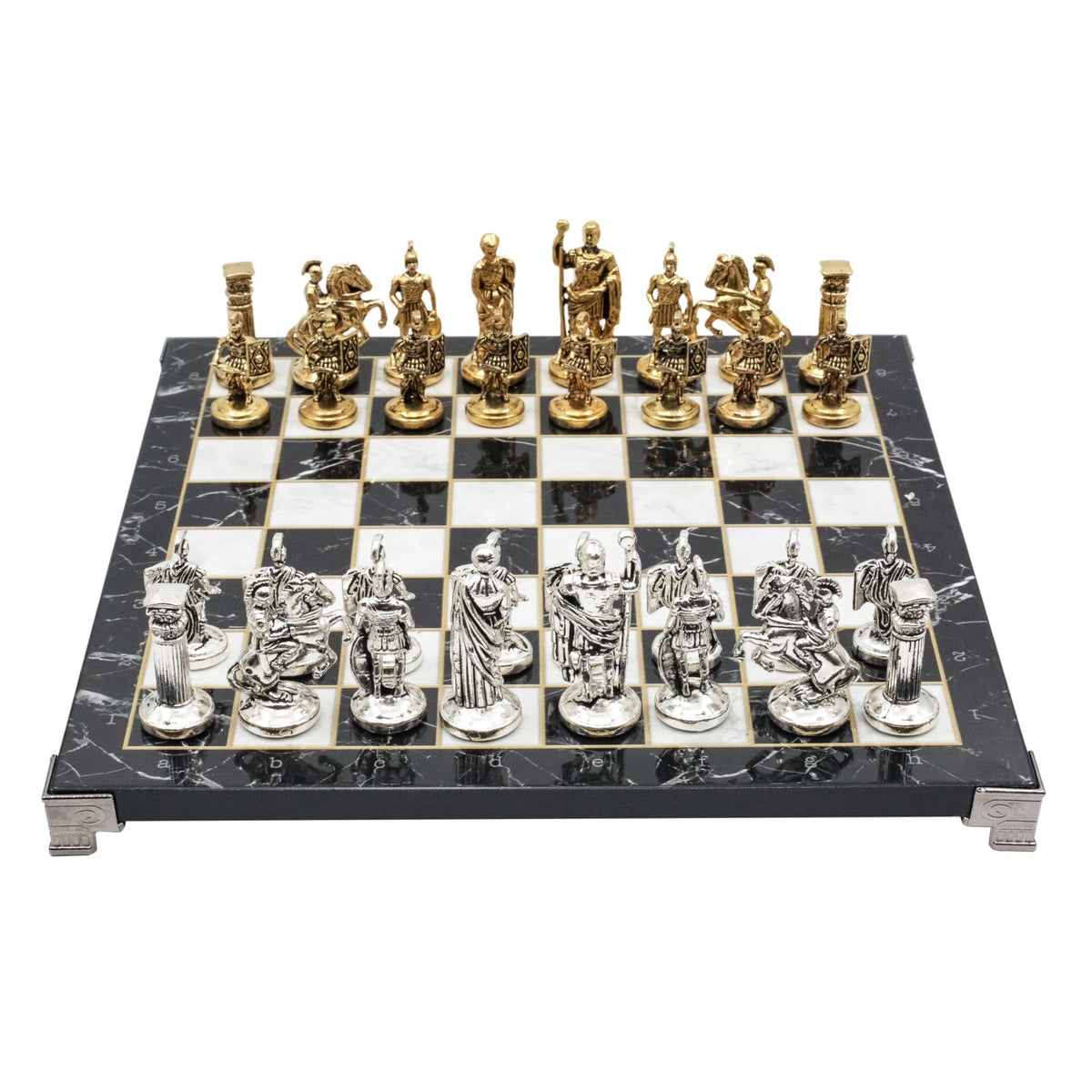 Caesar Chess Set Roman Empire Caesar Metal Chess Set | Chess Board w/ Metal Legs 30CM ...