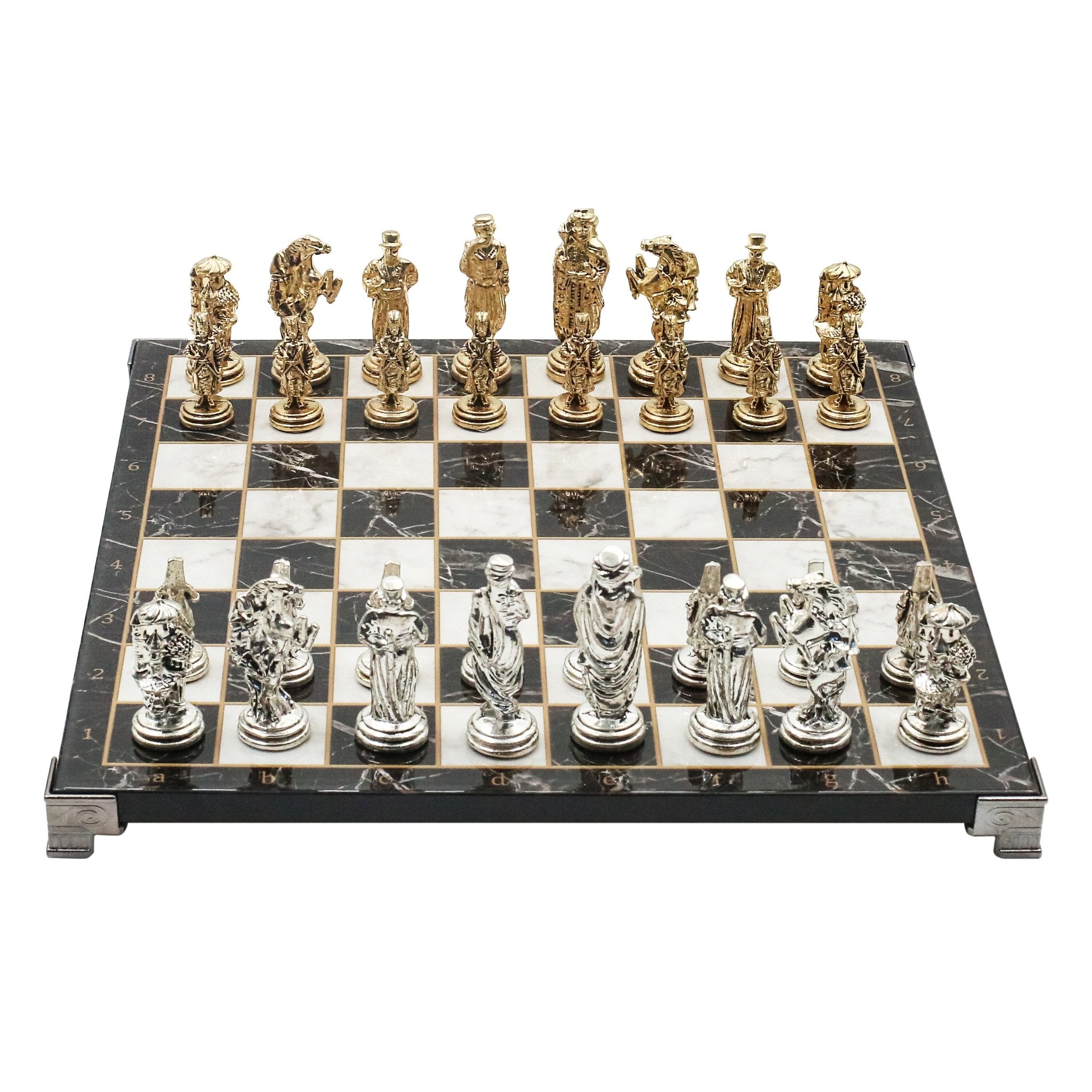 Ottoman Empire Metal Chess Set | 30CM (12") Chess Board w/ Metal Legs - Cooper Chess