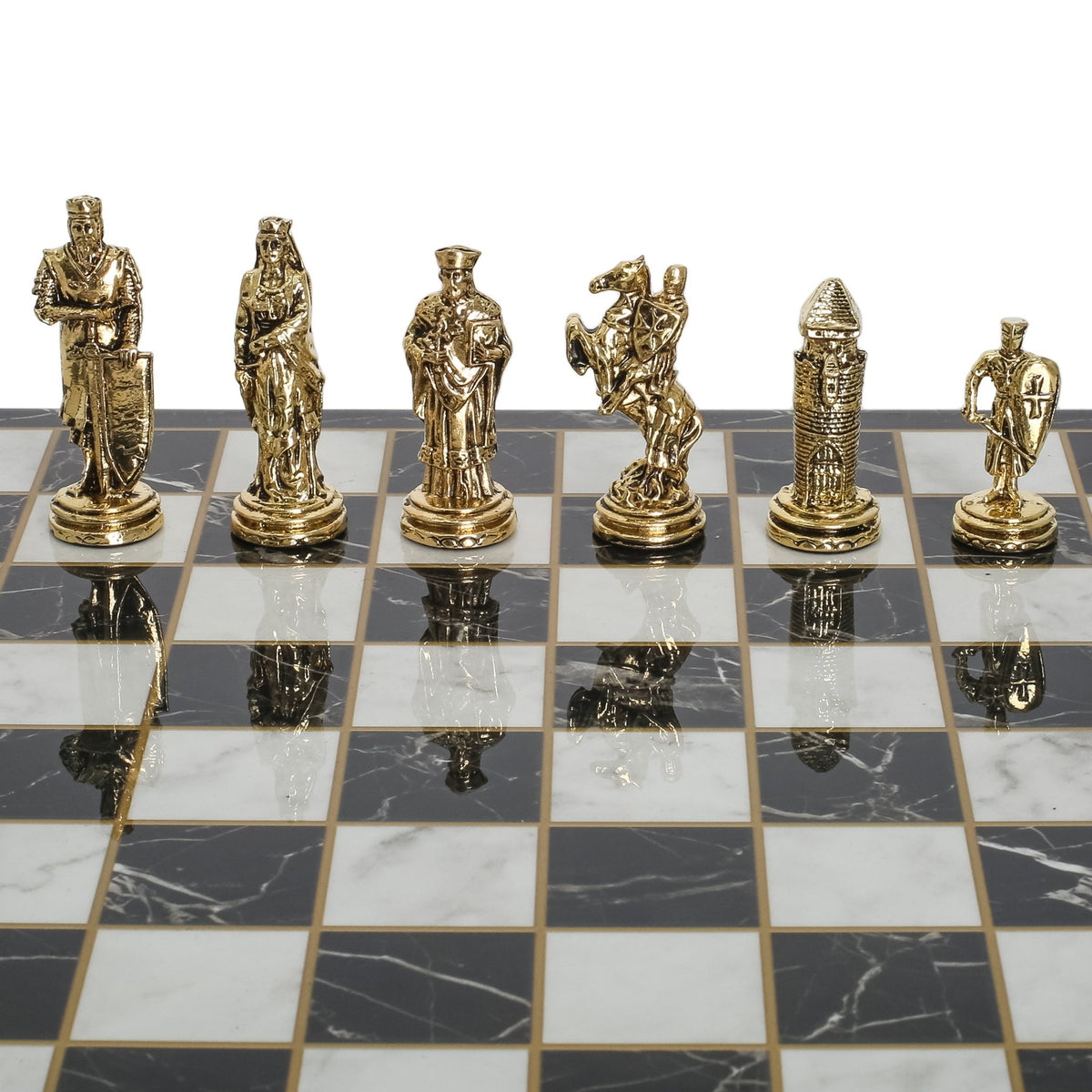 Ottoman Empire vs Byzantine Metal Chess Set | Chess Board w/ Metal Legs 30CM (12") - Cooper Chess
