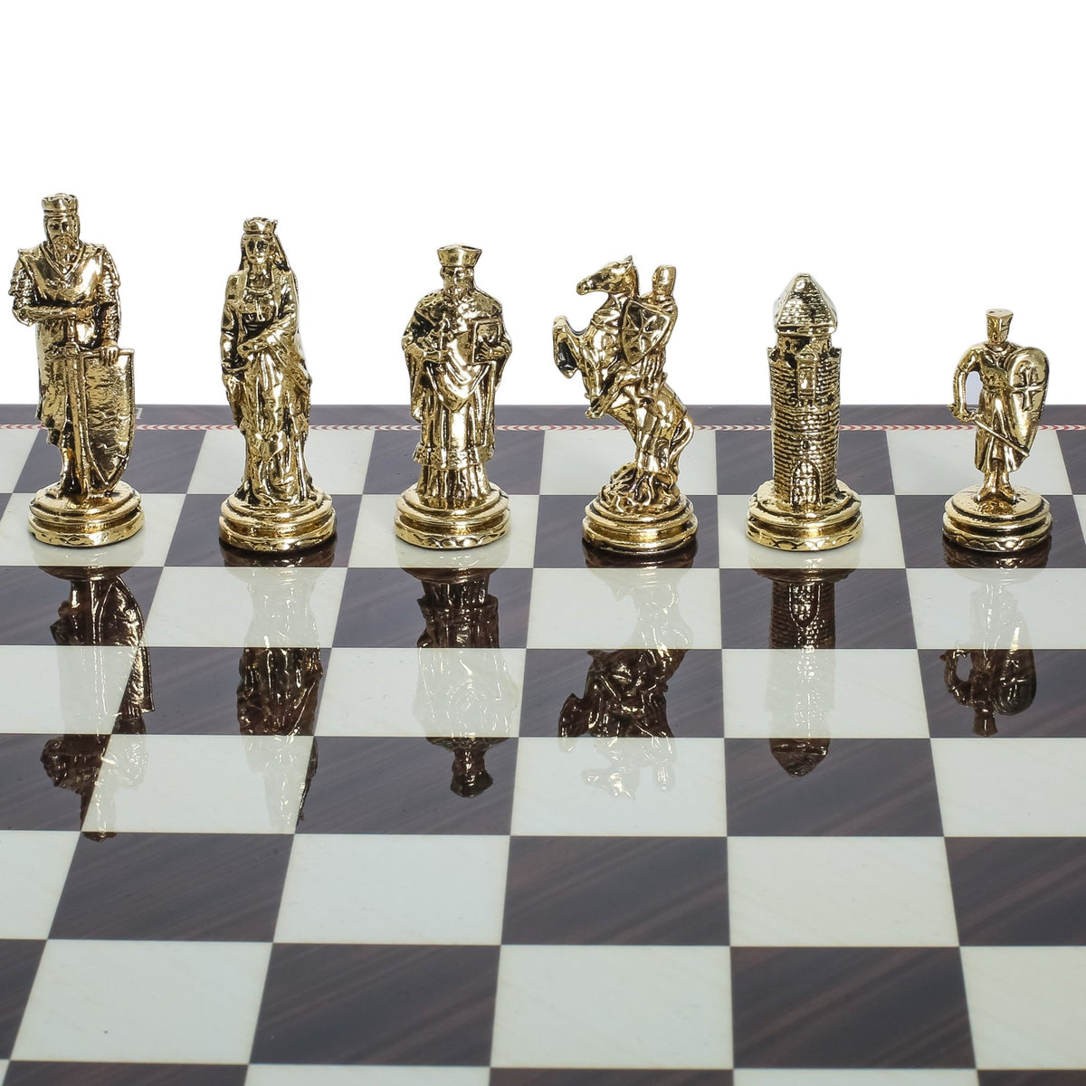 Ottoman Empire vs Byzantine Metal Chess Set | Chess Board w/ Metal Legs 30CM (12") - Cooper Chess