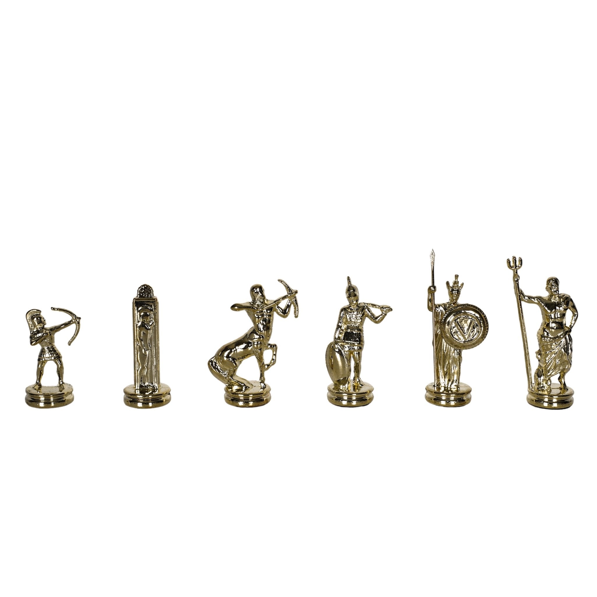 Greek Mythology Poseidon Metal Chess Set | Wooden Chess Board 37CM (15") | Model 2 - Cooper Chess