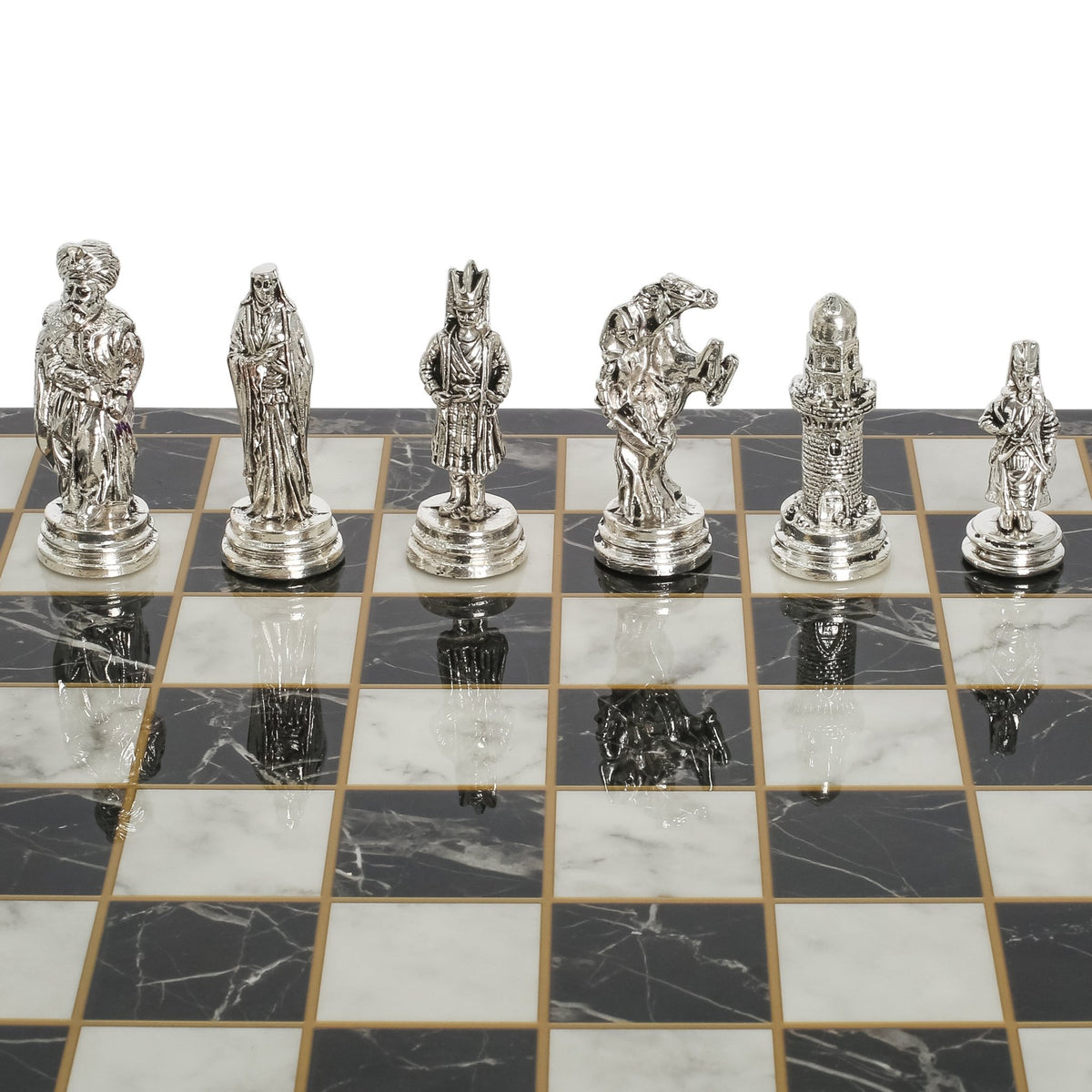 Ottoman Empire vs Crusaders Metal Chess Set | Chess Board w/ Metal Legs 37CM (15") - Cooper Chess