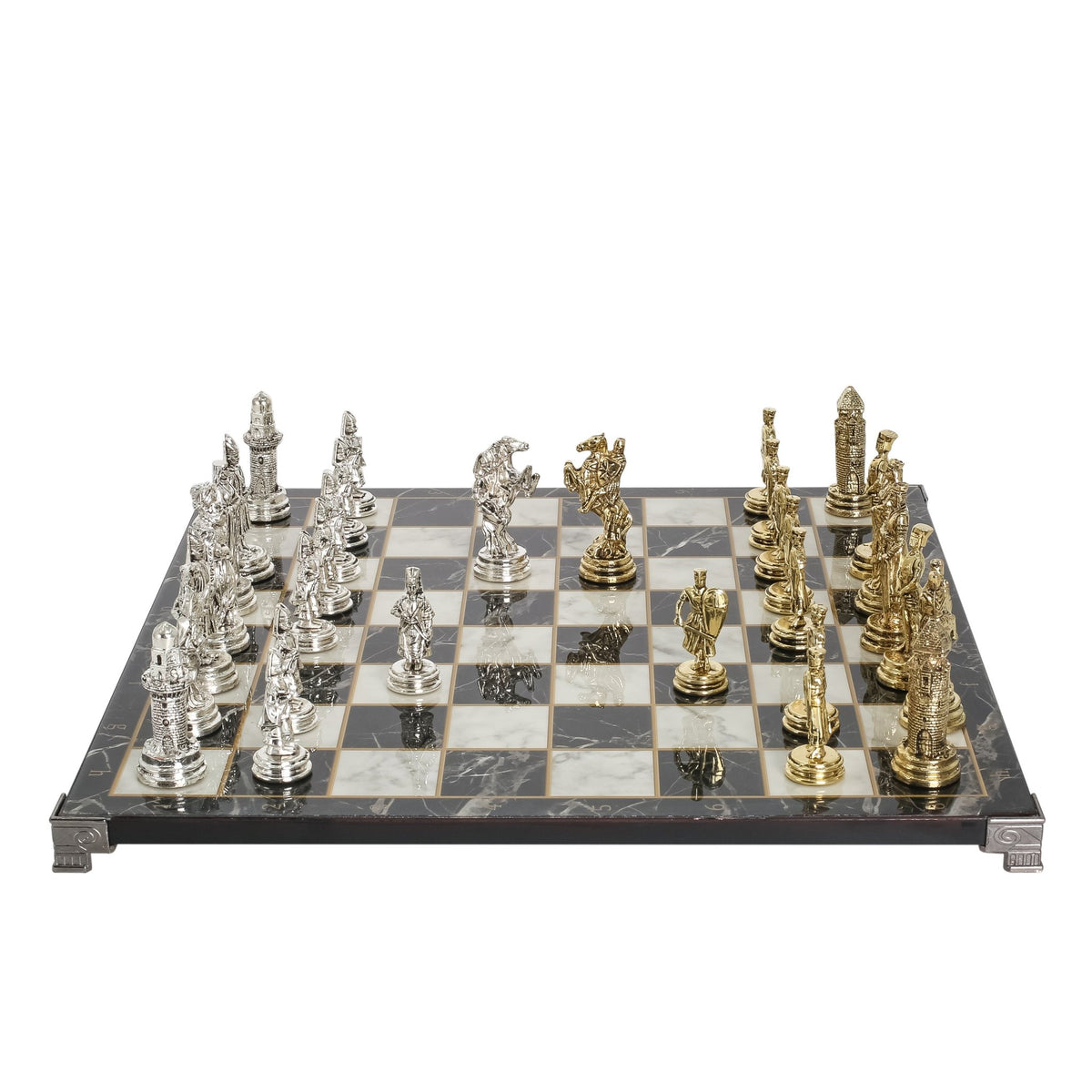 Ottoman Empire vs Crusaders Metal Chess Set | Chess Board w/ Metal Legs 37CM (15") - Cooper Chess