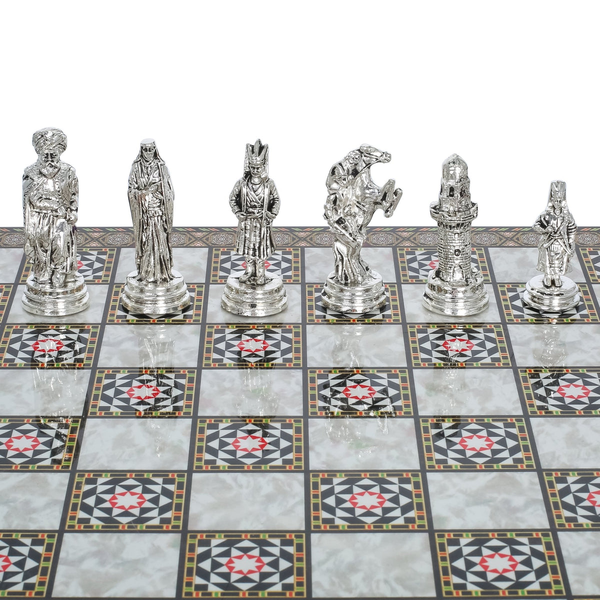 Ottoman Empire vs Crusaders Metal Chess Set | Chess Board w/ Metal Legs 37CM (15") - Cooper Chess
