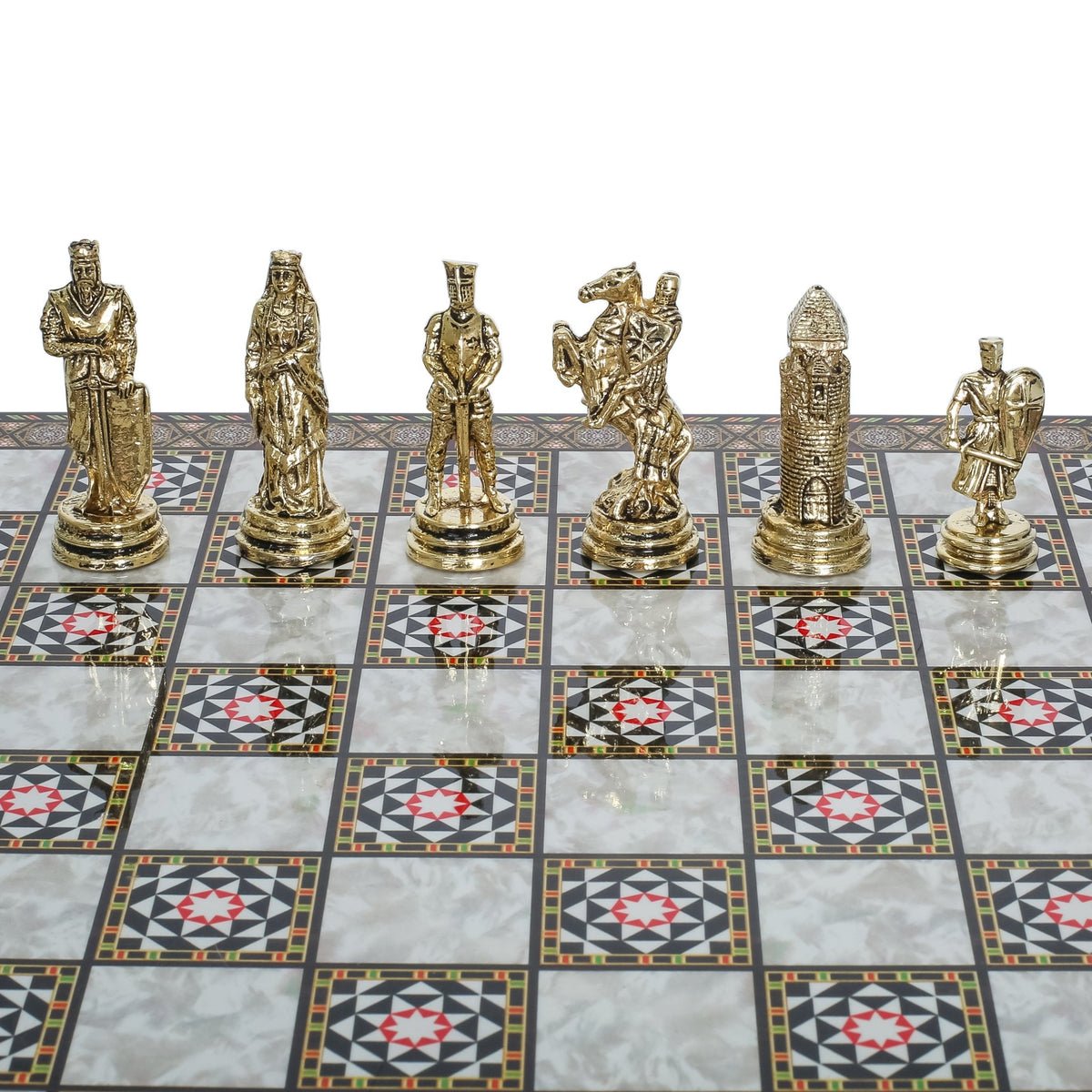 Ottoman Empire vs Crusaders Metal Chess Set | Chess Board w/ Metal Legs 37CM (15") - Cooper Chess