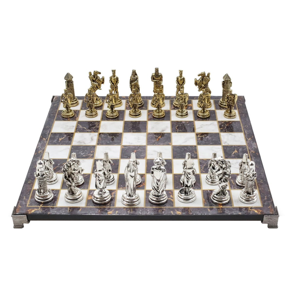 Ottoman Empire vs Crusaders Metal Chess Set | Chess Board w/ Metal Legs 37CM (15") - Cooper Chess