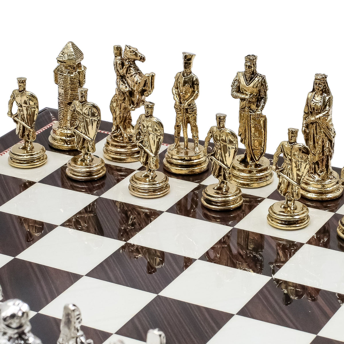 Ottoman Empire vs Crusaders Metal Chess Set | Chess Board w/ Metal Legs 37CM (15") - Cooper Chess