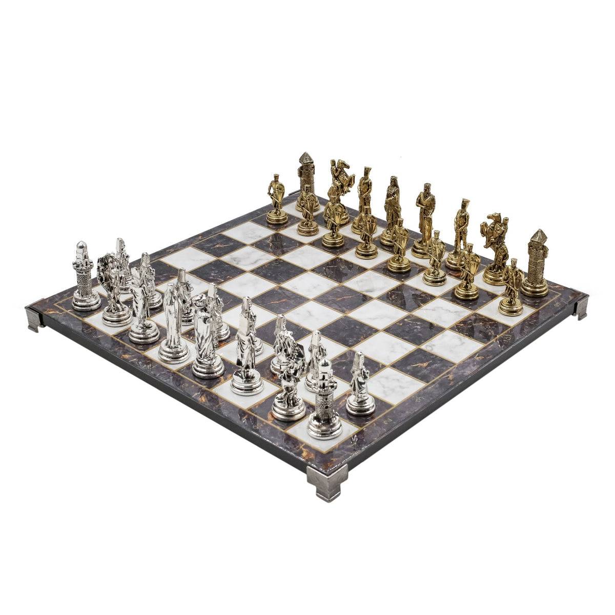 Ottoman Empire vs Crusaders Metal Chess Set | Chess Board w/ Metal Legs 37CM (15") - Cooper Chess
