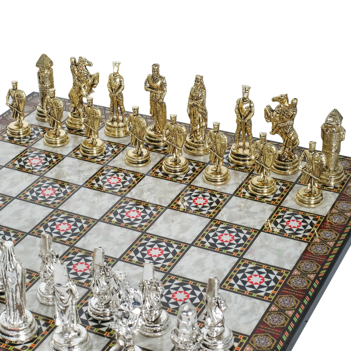 Ottoman Empire vs Crusaders Metal Chess Set | Chess Board w/ Metal Legs 37CM (15") - Cooper Chess