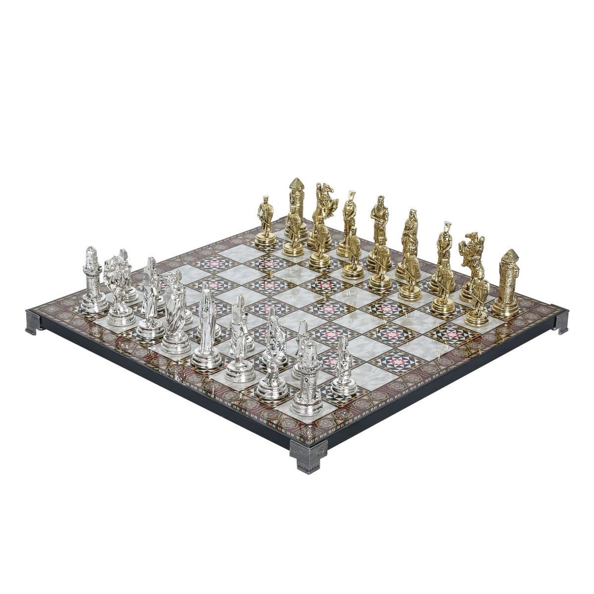 Ottoman Empire vs Crusaders Metal Chess Set | Chess Board w/ Metal Legs 37CM (15") - Cooper Chess