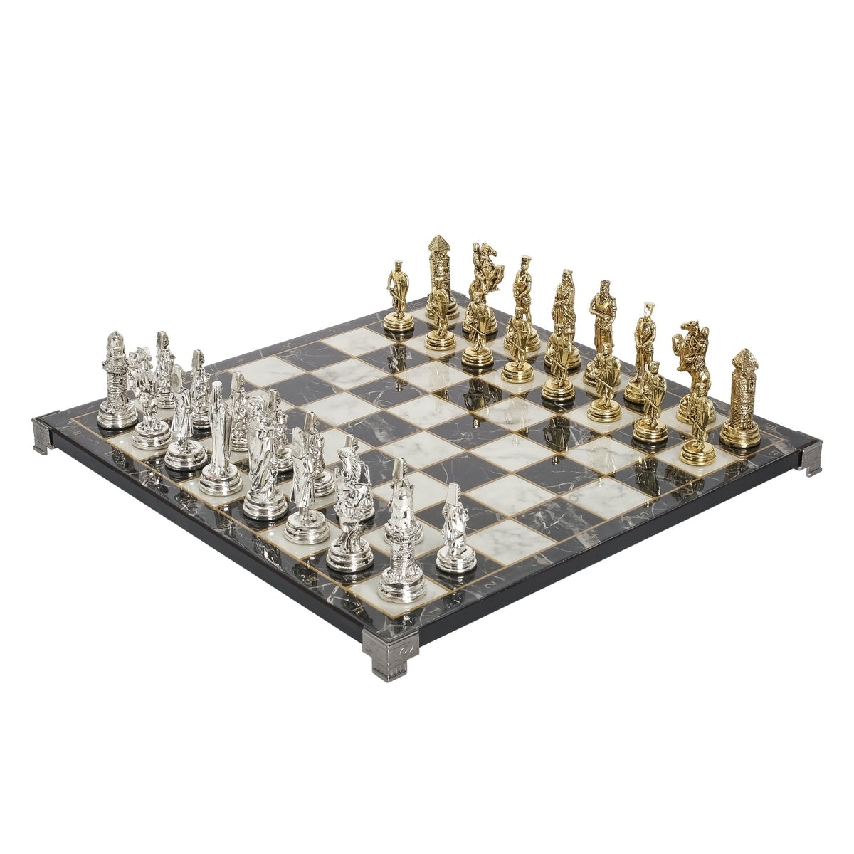 Ottoman Empire vs Crusaders Metal Chess Set | Chess Board w/ Metal Legs 37CM (15") - Cooper Chess