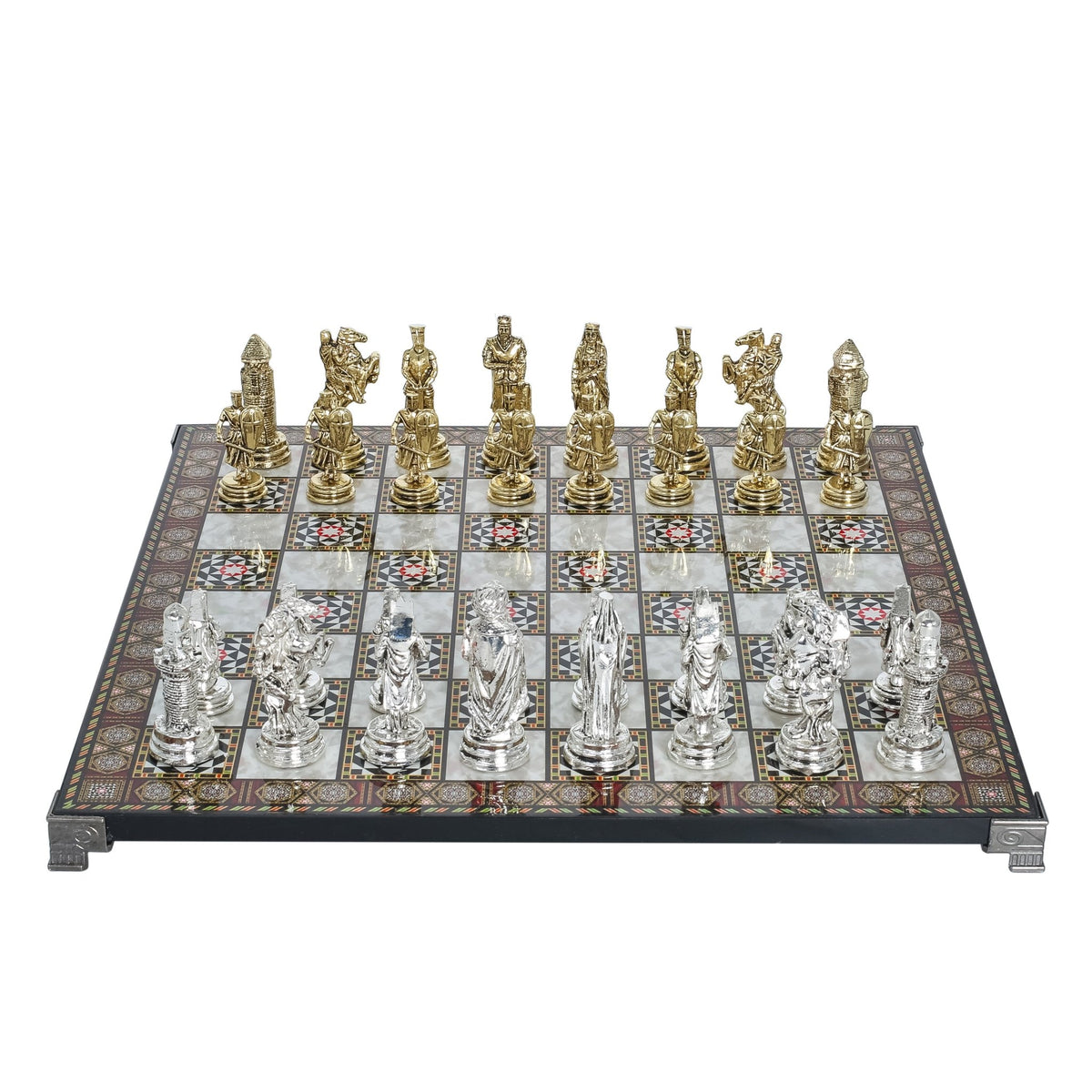 Ottoman Empire vs Crusaders Metal Chess Set | Chess Board w/ Metal Legs 37CM (15") - Cooper Chess