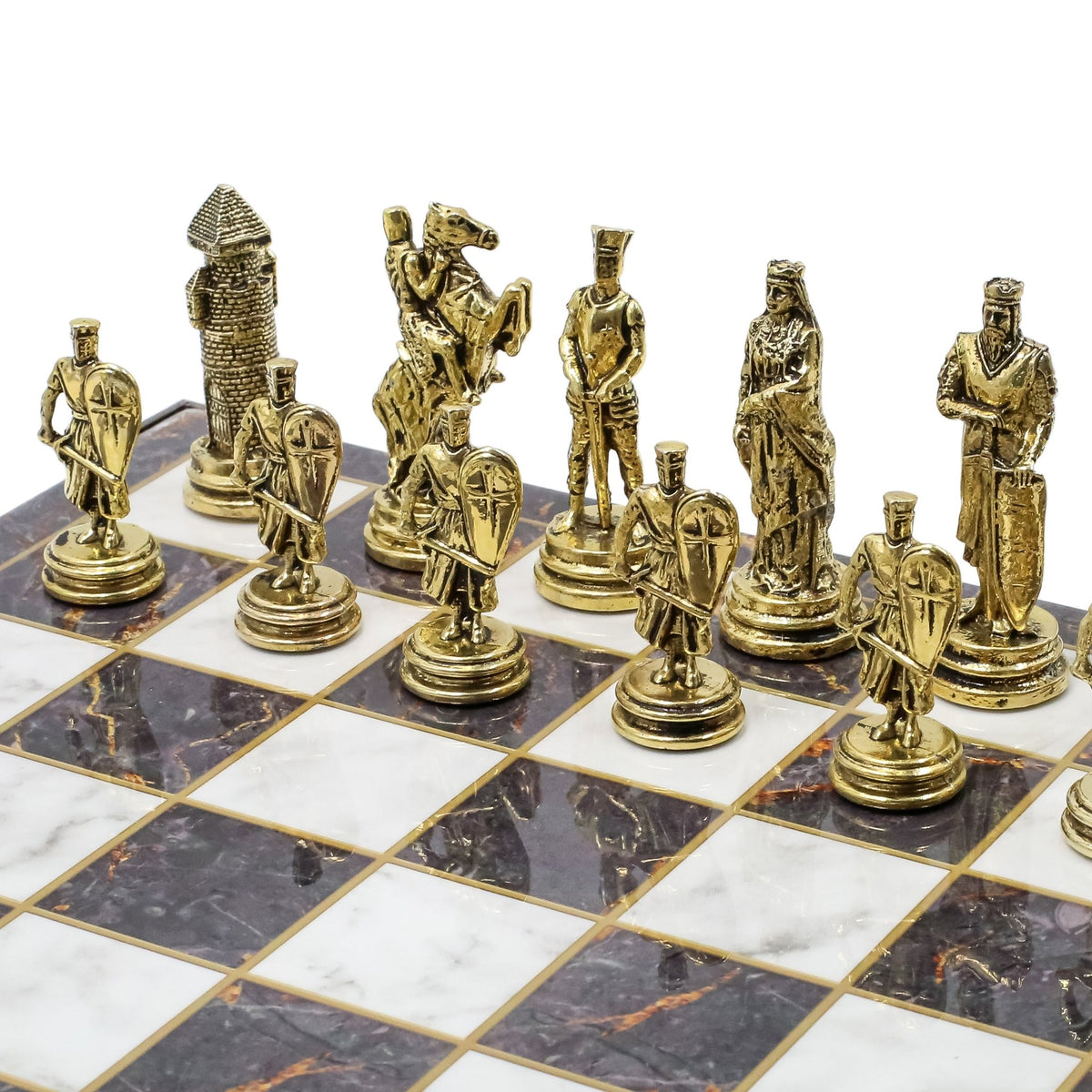 Ottoman Empire vs Crusaders Metal Chess Set | Chess Board w/ Metal Legs 37CM (15") - Cooper Chess
