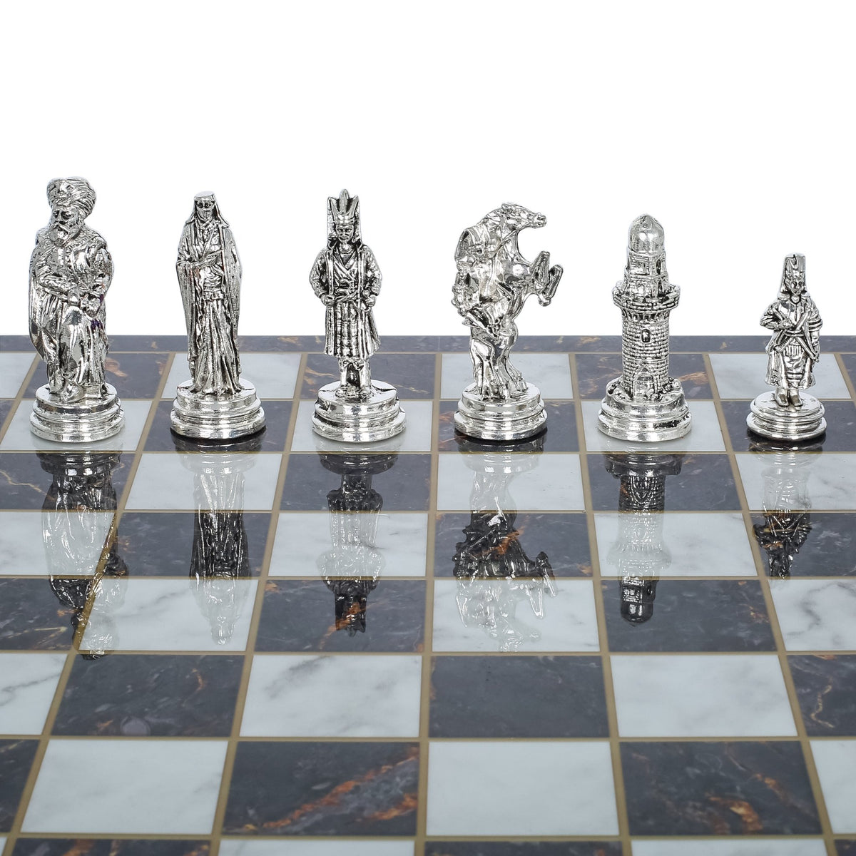 Ottoman Empire vs Crusaders Metal Chess Set | Chess Board w/ Metal Legs 37CM (15") - Cooper Chess