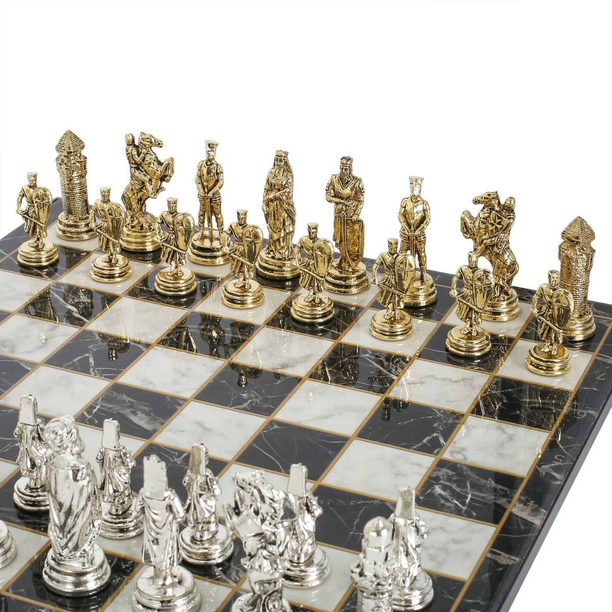 Ottoman Empire vs Crusaders Metal Chess Set | Chess Board w/ Metal Legs 37CM (15") - Cooper Chess