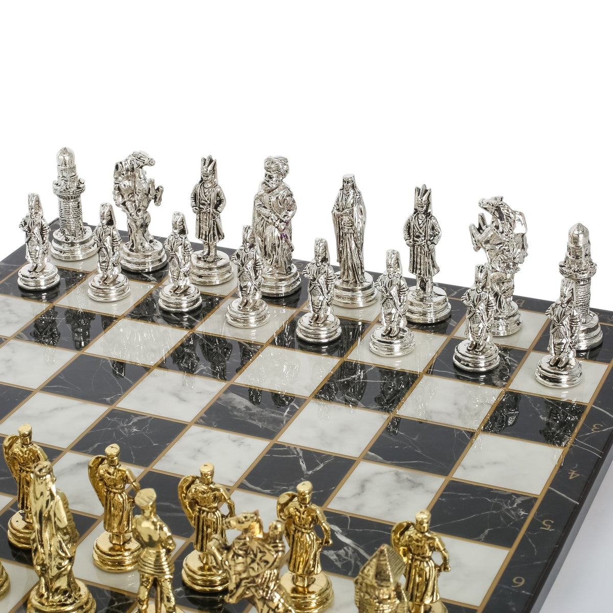 Ottoman Empire vs Crusaders Metal Chess Set | Chess Board w/ Metal Legs 37CM (15") - Cooper Chess