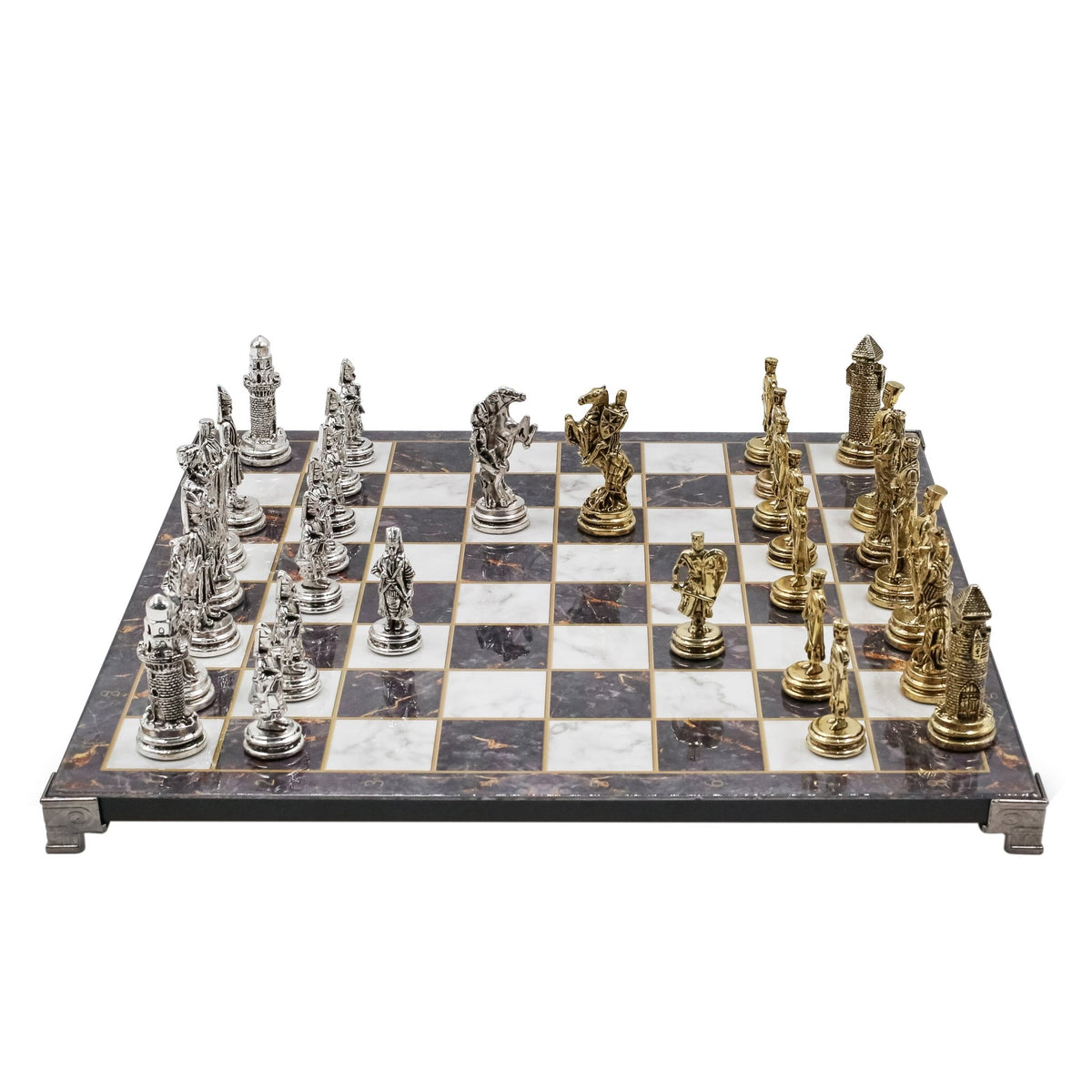 Ottoman Empire vs Crusaders Metal Chess Set | Chess Board w/ Metal Legs 37CM (15") - Cooper Chess