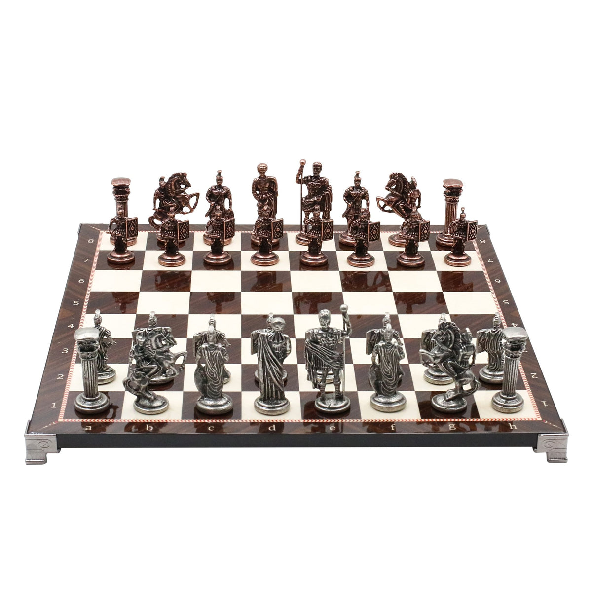 Caesar Chess Set Roman Caesar Vintage Metal Chess Set | Chess Board w/ Metal Legs 37CM ...