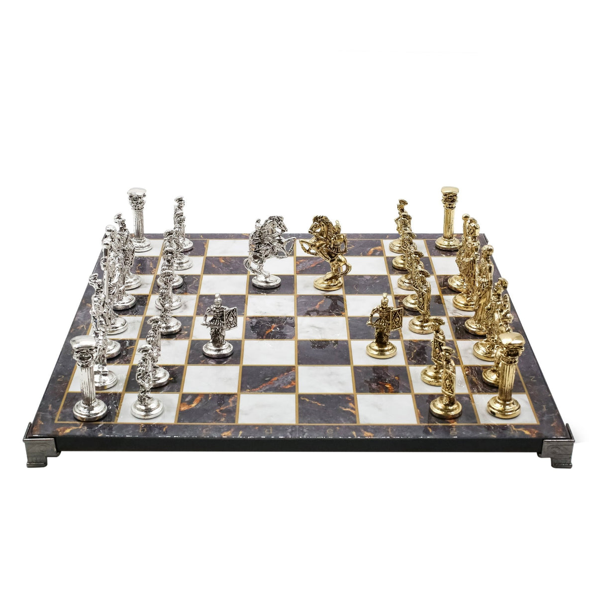 Royal British Metal Chess Set | Chess Board w/ Metal Legs 37CM (15") - Cooper Chess