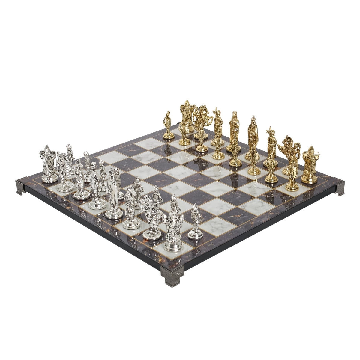 Royal British Metal Chess Set | Chess Board w/ Metal Legs 37CM (15") - Cooper Chess