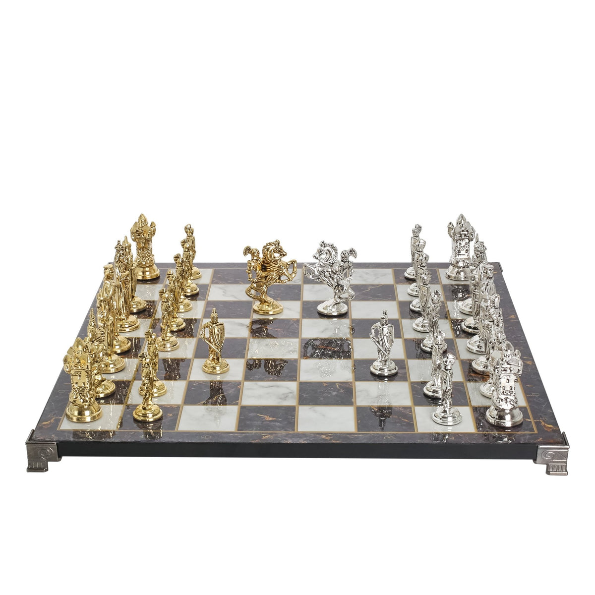 Royal British Metal Chess Set | Chess Board w/ Metal Legs 37CM (15") - Cooper Chess