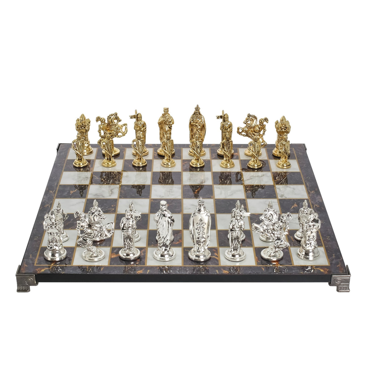 Royal British Metal Chess Set | Chess Board w/ Metal Legs 37CM (15") - Cooper Chess
